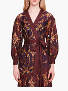 Printed Poplin Wrap Midi Dress