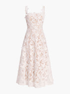 Lace Guipure Sleeveless A-line Midi Cocktail Dress
