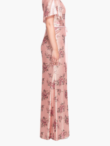 Lucca A-Line Flutter Sleeve Gown