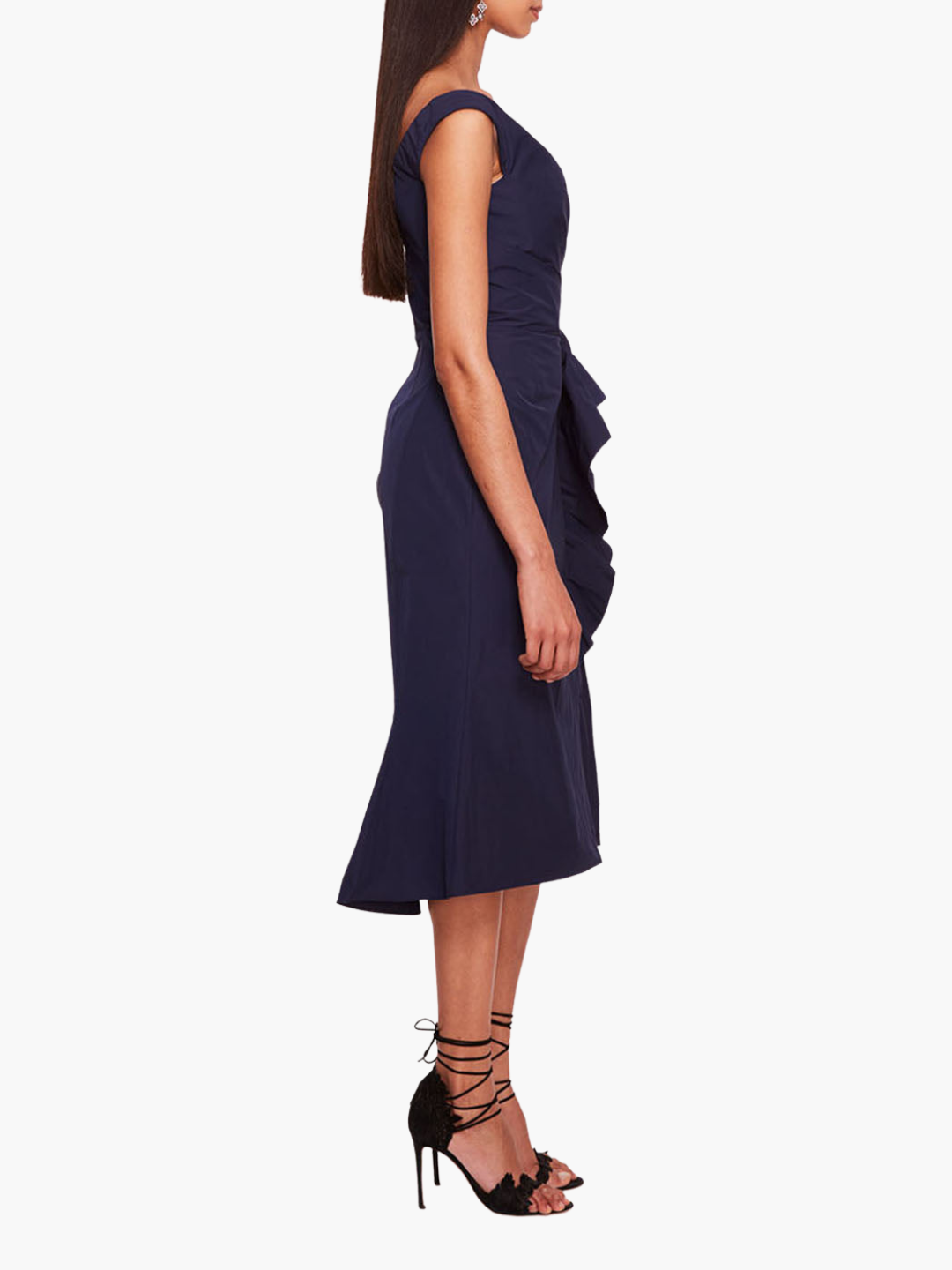 Taffeta Trumpet Midi Dress