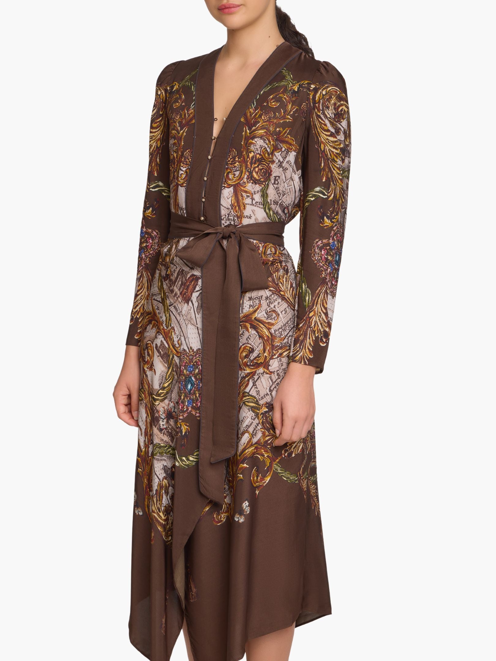 Marchesa Rosa Twill Midi Dress Marchesa Rosa Twill Midi Dress