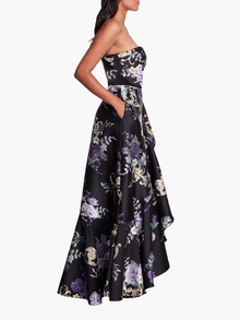 Strapless Floral Gown