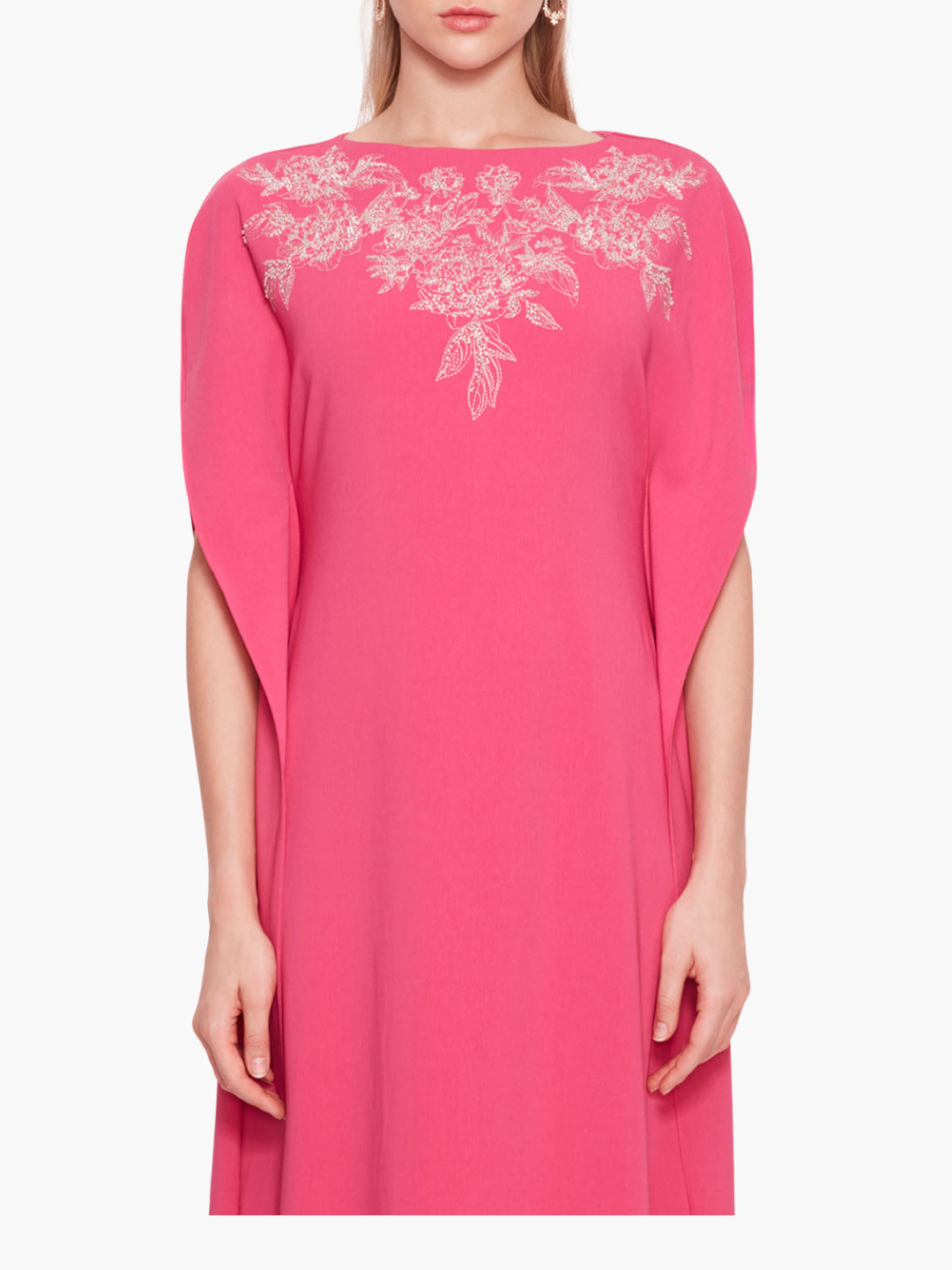 Embroidered Crepe Kaftan Gown