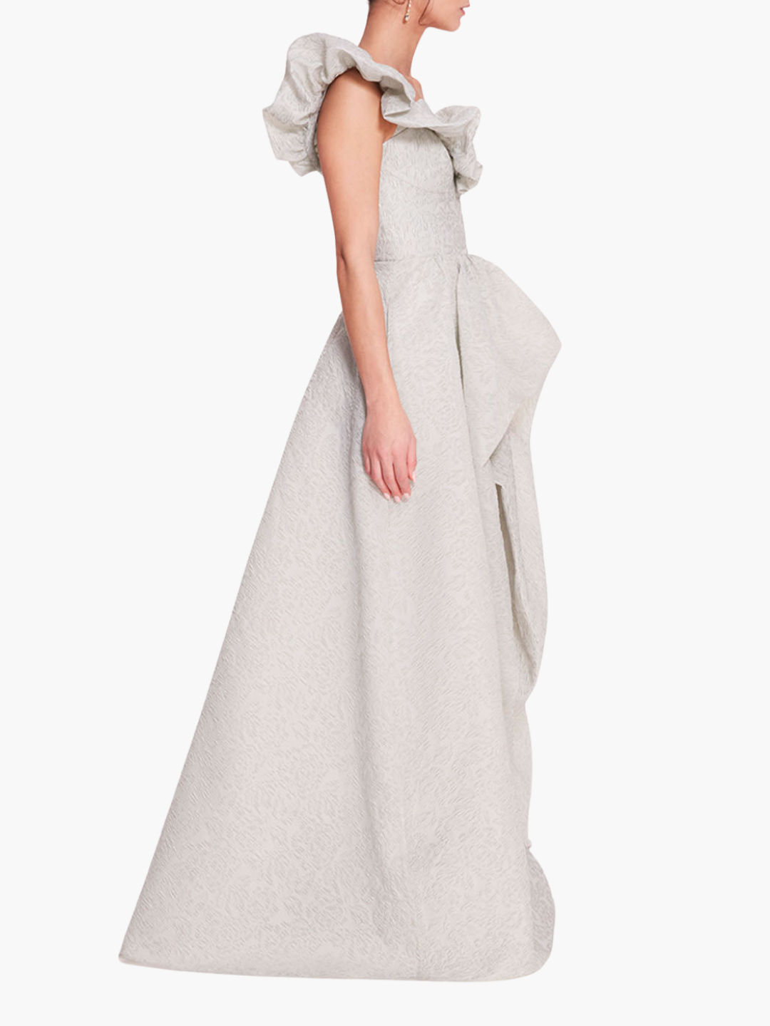 Cloque Draped Gown