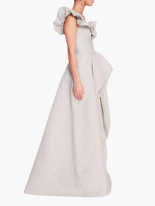 Cloque Draped Gown