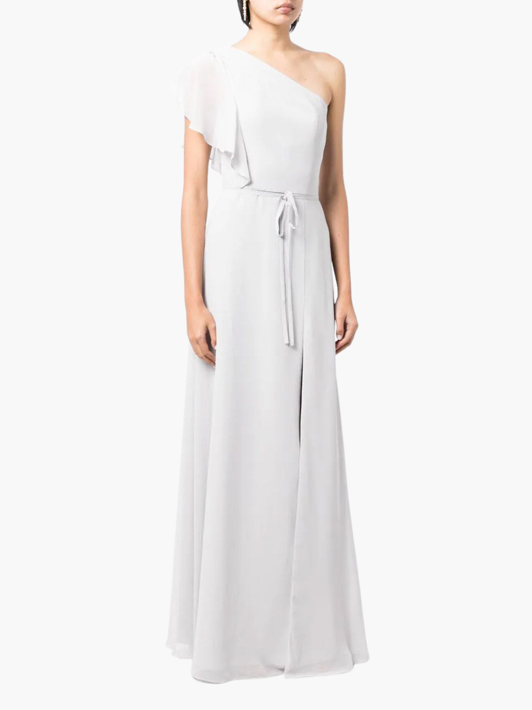 Cosenza One Shoulder Flutter Sleeve Gown