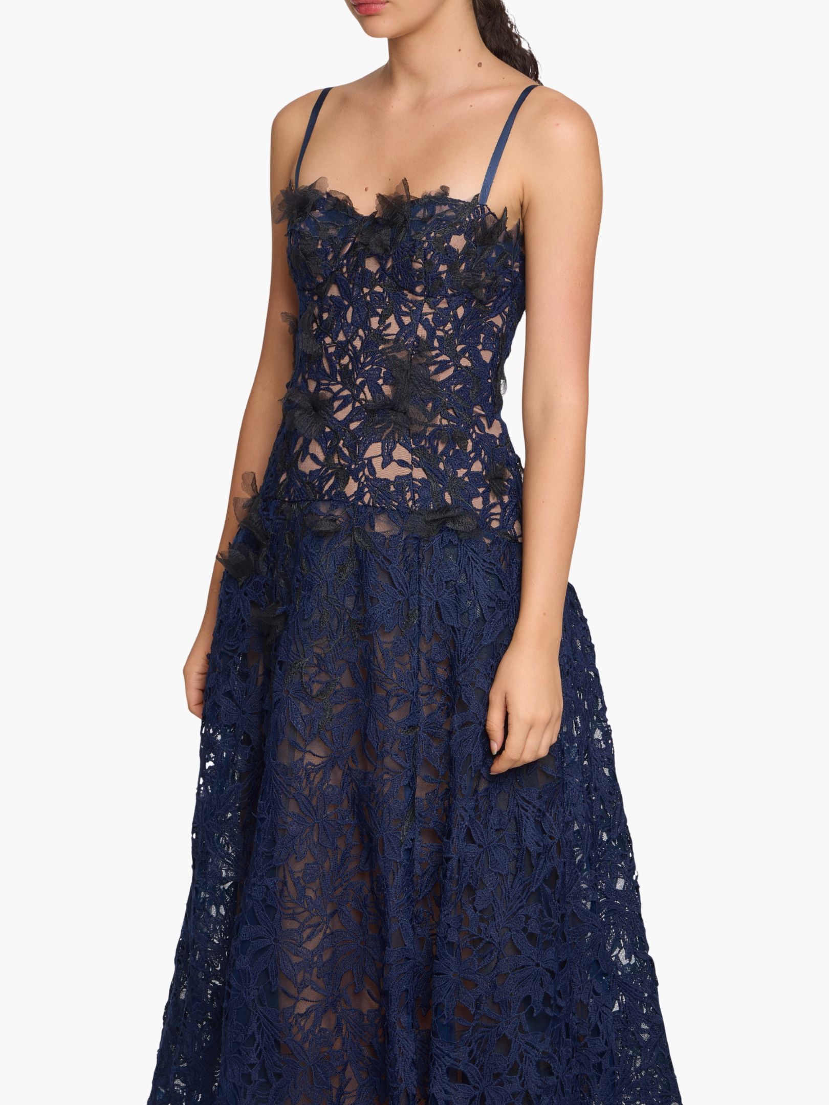 Vivarium Vines Lace Guipure A-line Midi Dress