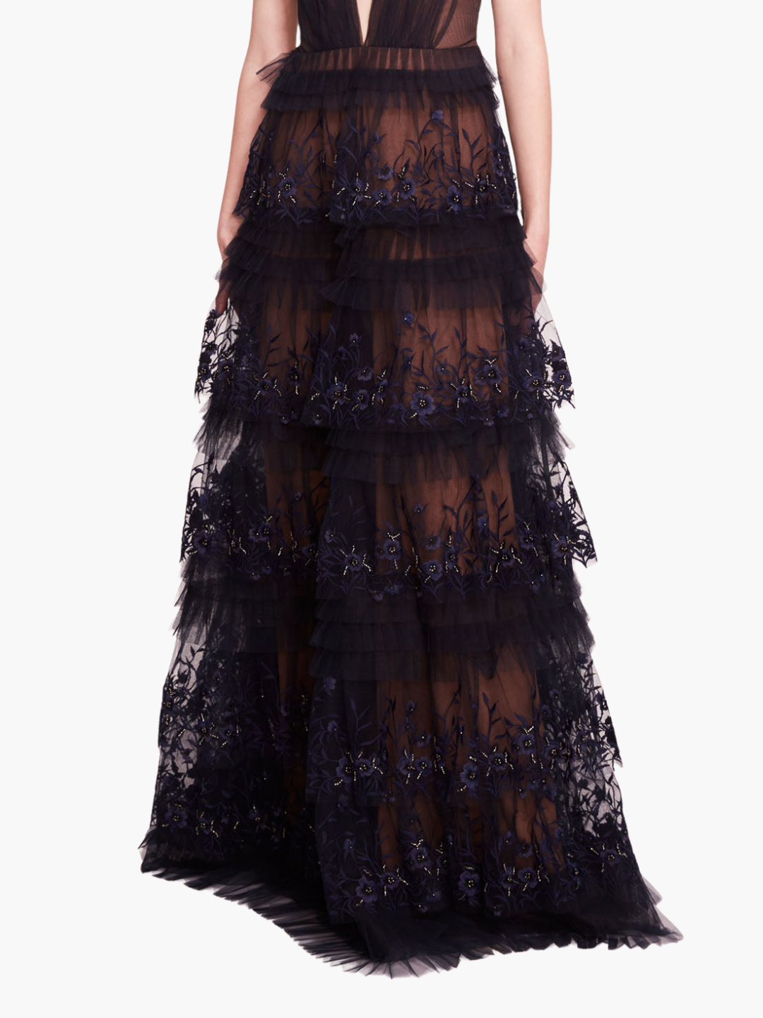 Tiered Terrarium V-Neck Gown