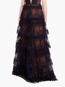 Tiered Terrarium V-Neck Gown