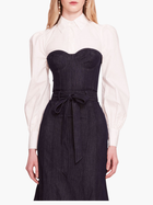 Denim Poplin Shirt Midi Dress