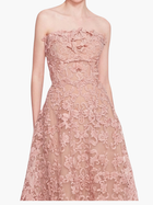 Strapless Corded Midi Dress