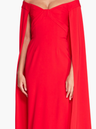Off Shoulder Caped Column Gown