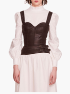 Faux Leather Poplin Corset Dress