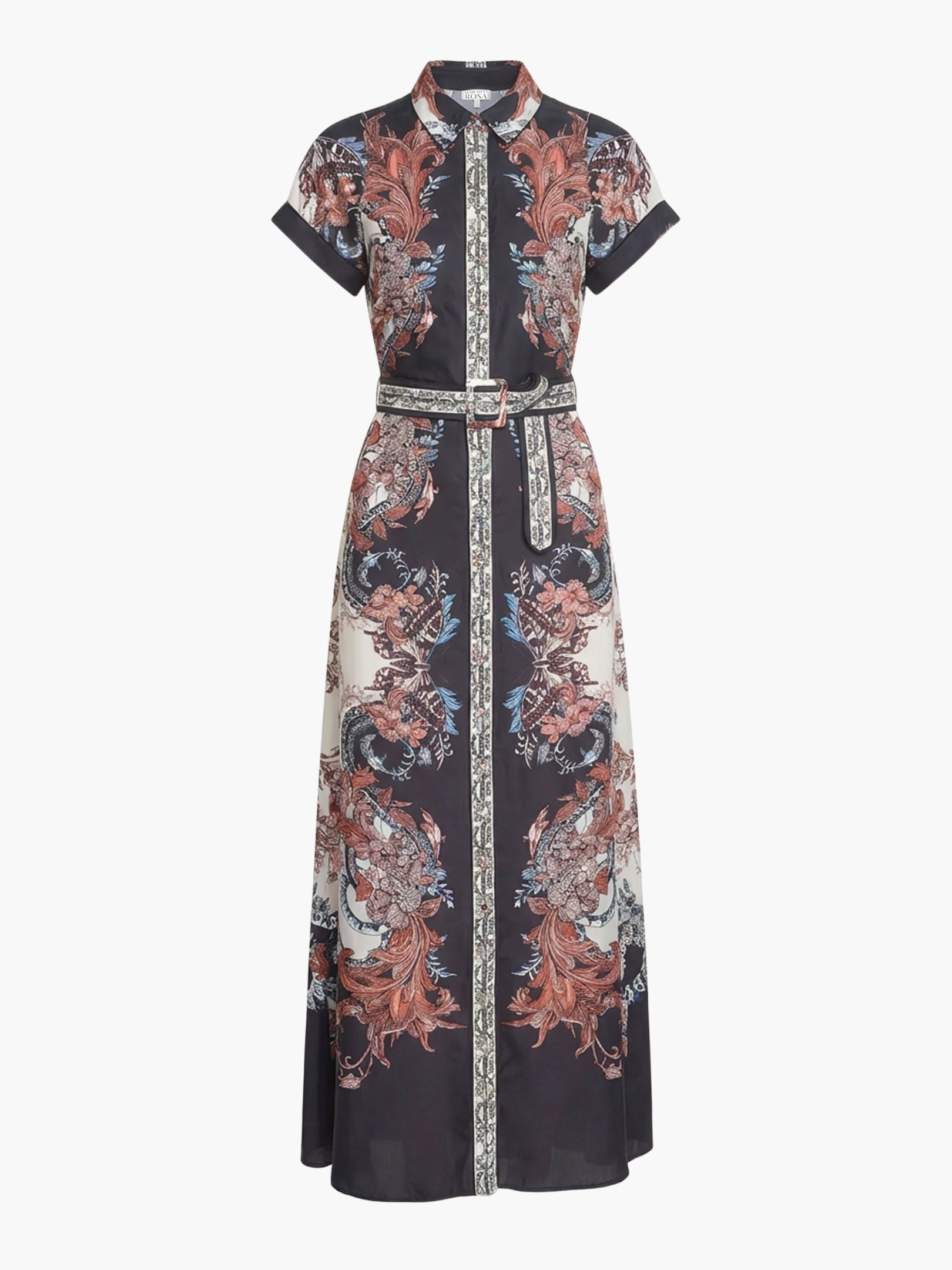 Garden of Eve Belted Twill Shirt Maxi Dress