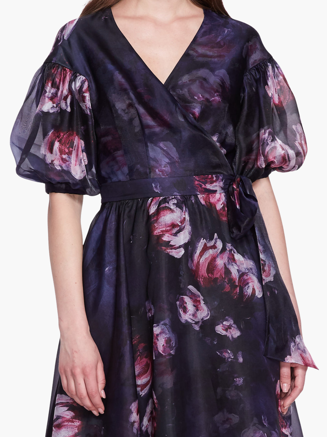 Soft Organza Wrap Mini Dress