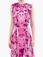 Painterly Print Sleeveless Georgette Gown