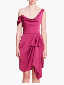 Asymmetrical Satin Mini Dress