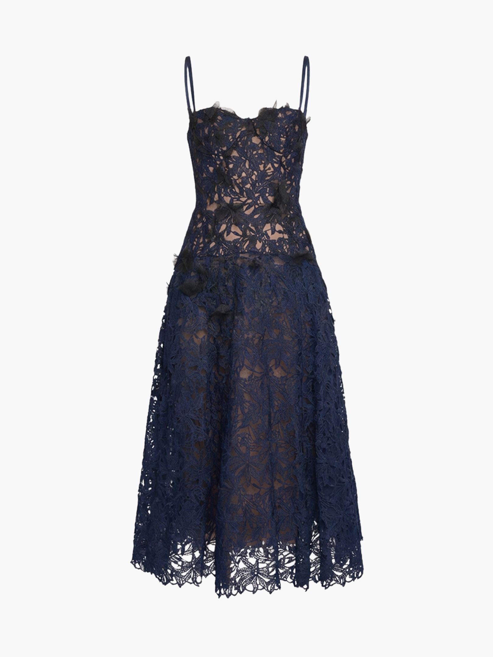 Vivarium Vines Lace Guipure A-line Midi Dress