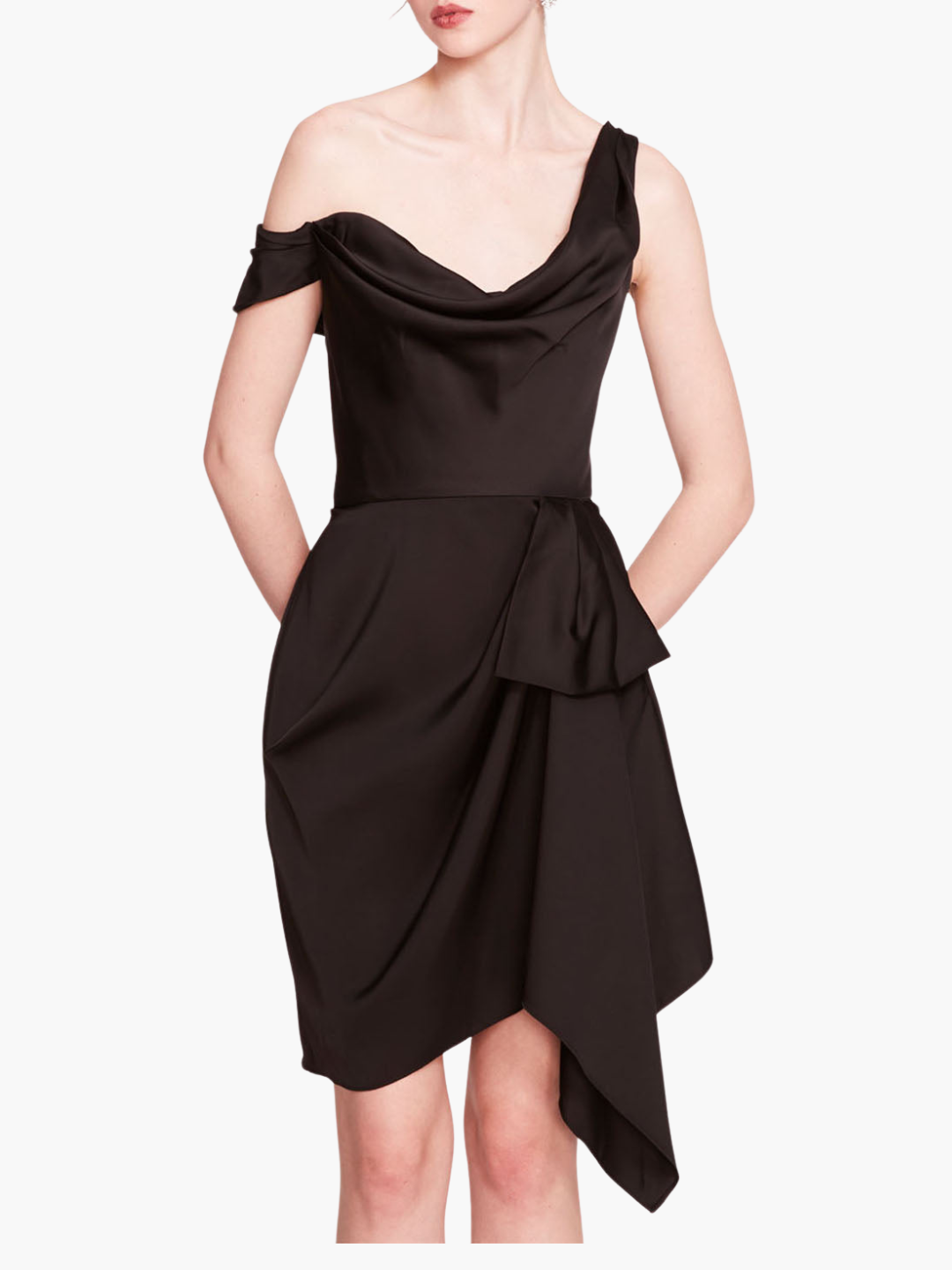 Asymmetrical Satin Mini Dress