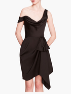 Asymmetrical Satin Mini Dress