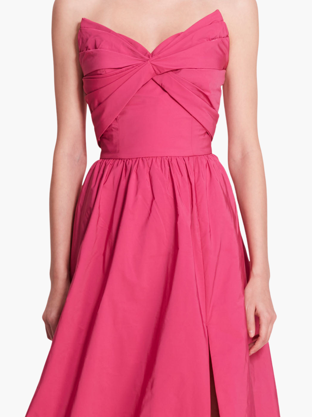 Pleated Taffeta Gown