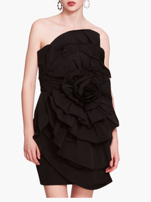 Rosette Taffeta Mini Dress