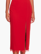 Draped Bodice Crepe Midi Dress