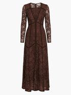 Victorian Corded Lace Deep V Button Maxi Dress