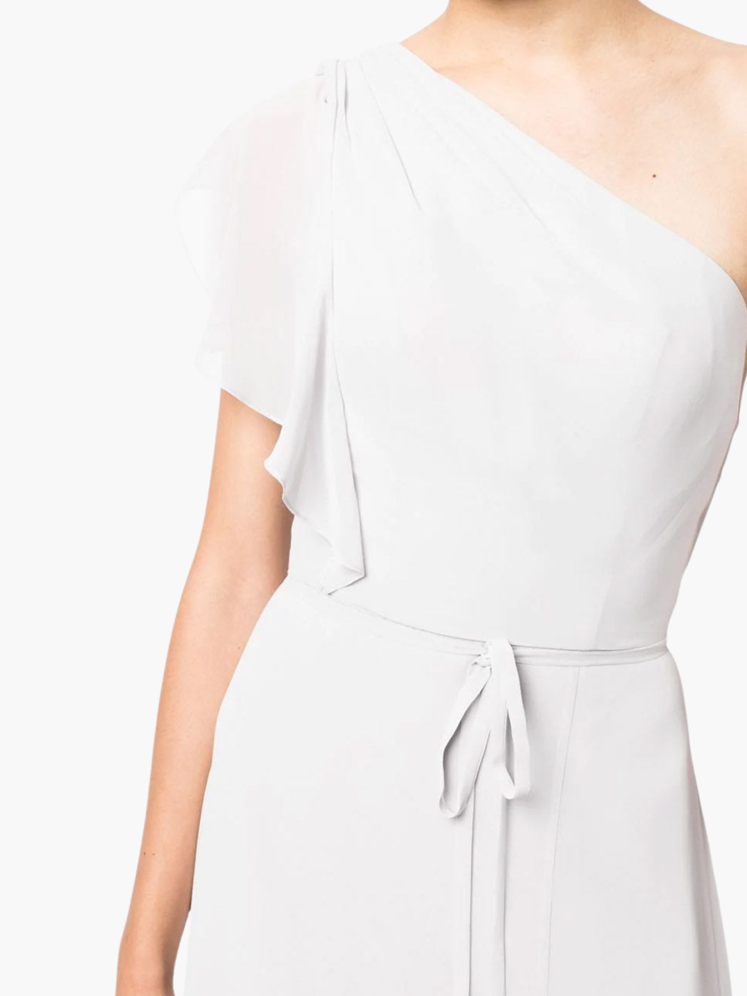 Cosenza One Shoulder Flutter Sleeve Gown