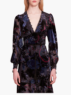 Velvet Burnout Floral Midi Dress