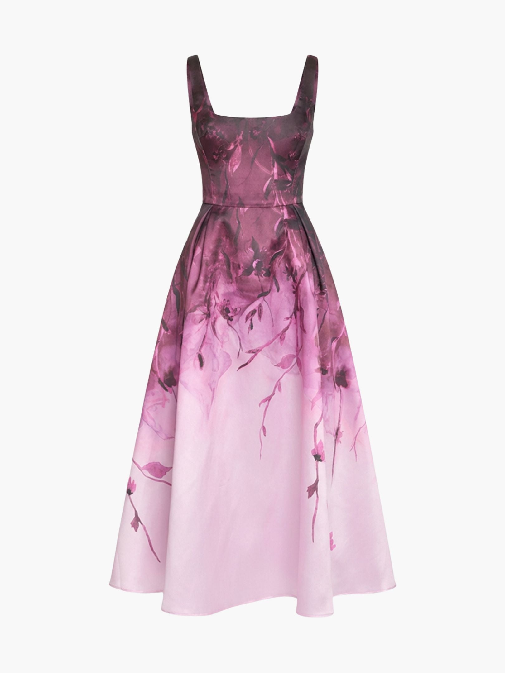 Floral Printed Mikado Midi Dress | Marchesa Floral Printed Mikado Midi Dress | Marchesa