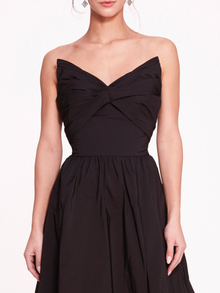 Pleated Taffeta Gown