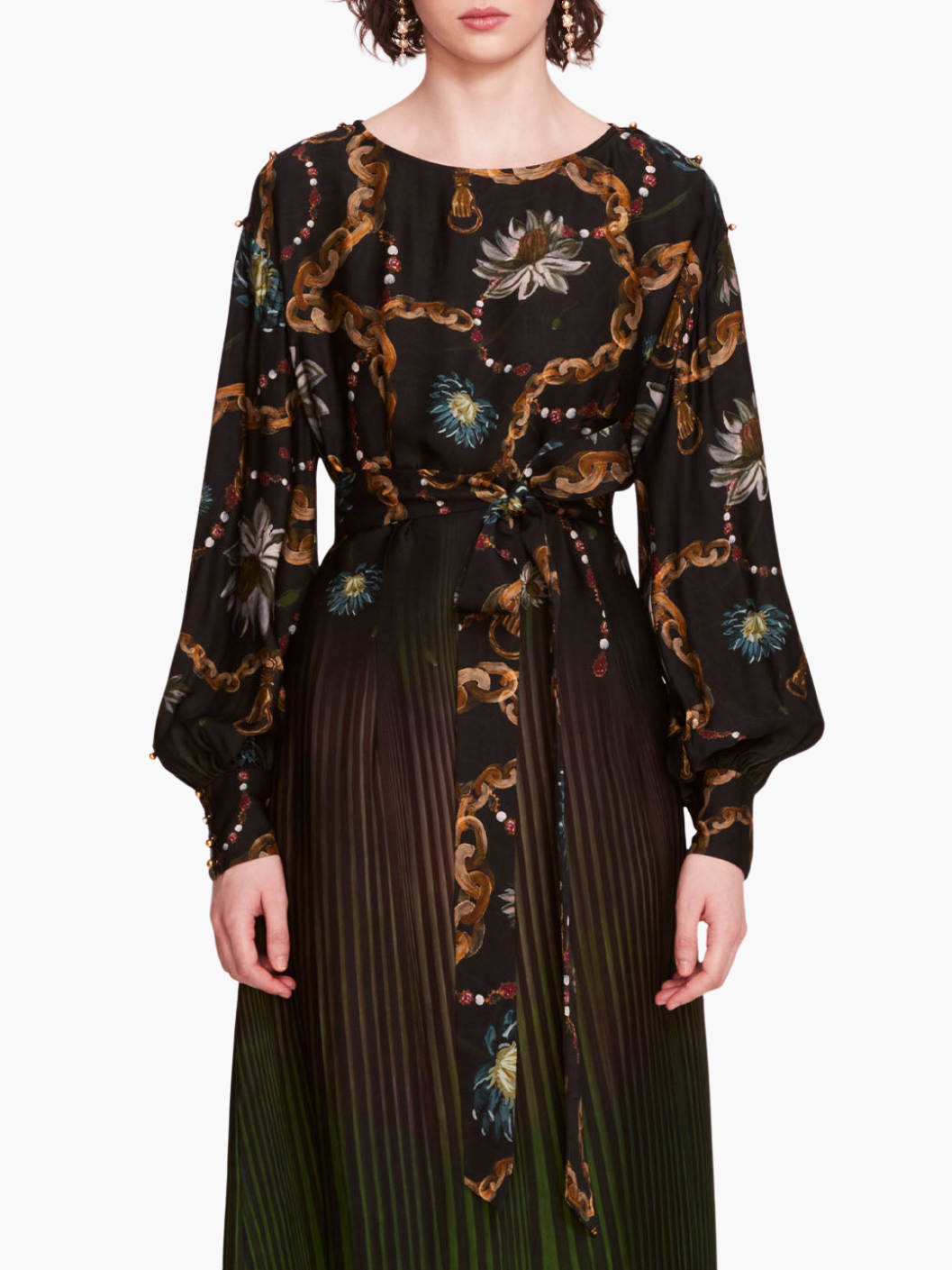 Viscose Georgette Billow Midi Dress