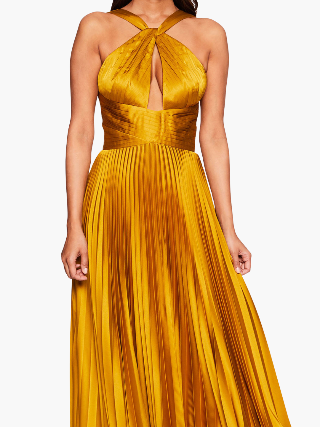 Pleated Foil Gown