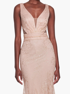 Sleeveless V-neck Glitter Gown