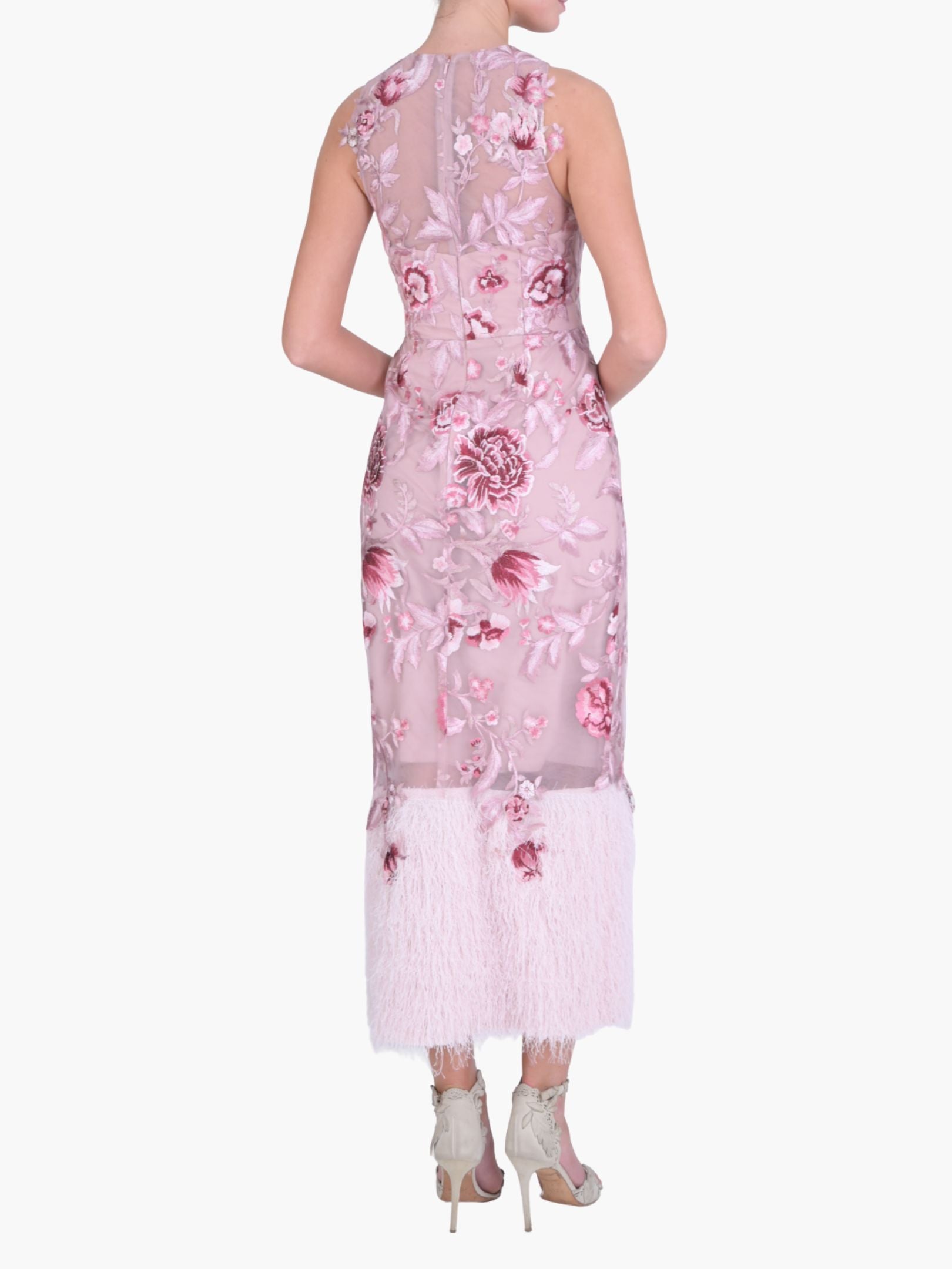 Botanist Bloom Embroidered Fringe Midi Dress