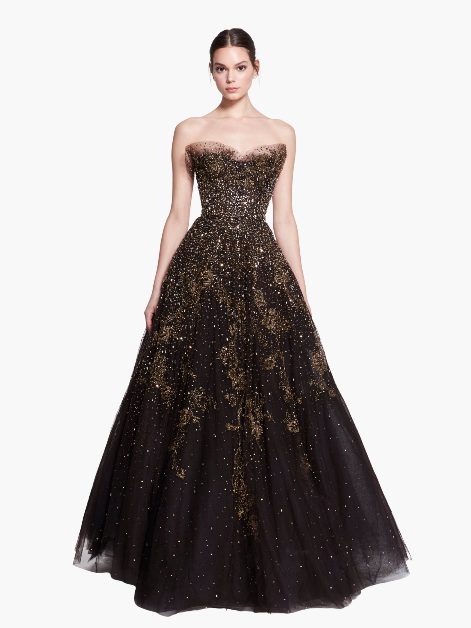 Couture Icons Crystal Flower Embroidery Gown