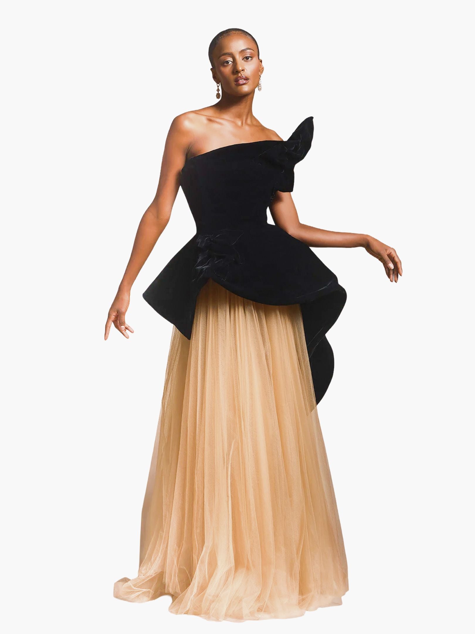 Couture Icons Sculpted Peplum Gown