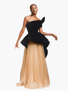 Couture Icons Sculpted Peplum Gown