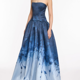 Floral Printed Mikado Gown