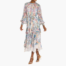 Reverie Belted Ruffle Midi Dress