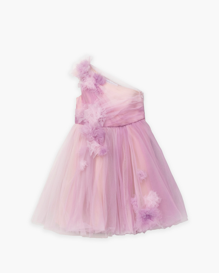 Marchesa Mini + Gymboree Ombre Rosette Tulle One Shoulder Dress