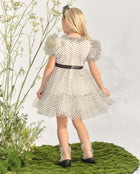 Marchesa Mini + Gymboree Flocked Dot Bow Tulle Ruffle Dress