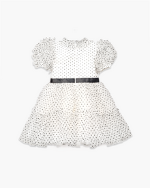 Marchesa Mini + Gymboree Flocked Dot Bow Tulle Ruffle Dress