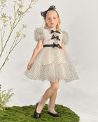 Marchesa Mini + Gymboree Flocked Dot Bow Tulle Ruffle Dress