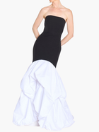 Strapless Drop Waist Mermaid Taffeta Pouf Gown