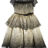 Gold Coated Pleated Tulle Gown | Marchesa