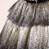 Gold Coated Pleated Tulle Gown | Marchesa