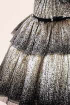 Gold Coated Pleated Tulle Gown | Marchesa