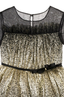 Gold Coated Pleated Tulle Gown | Marchesa